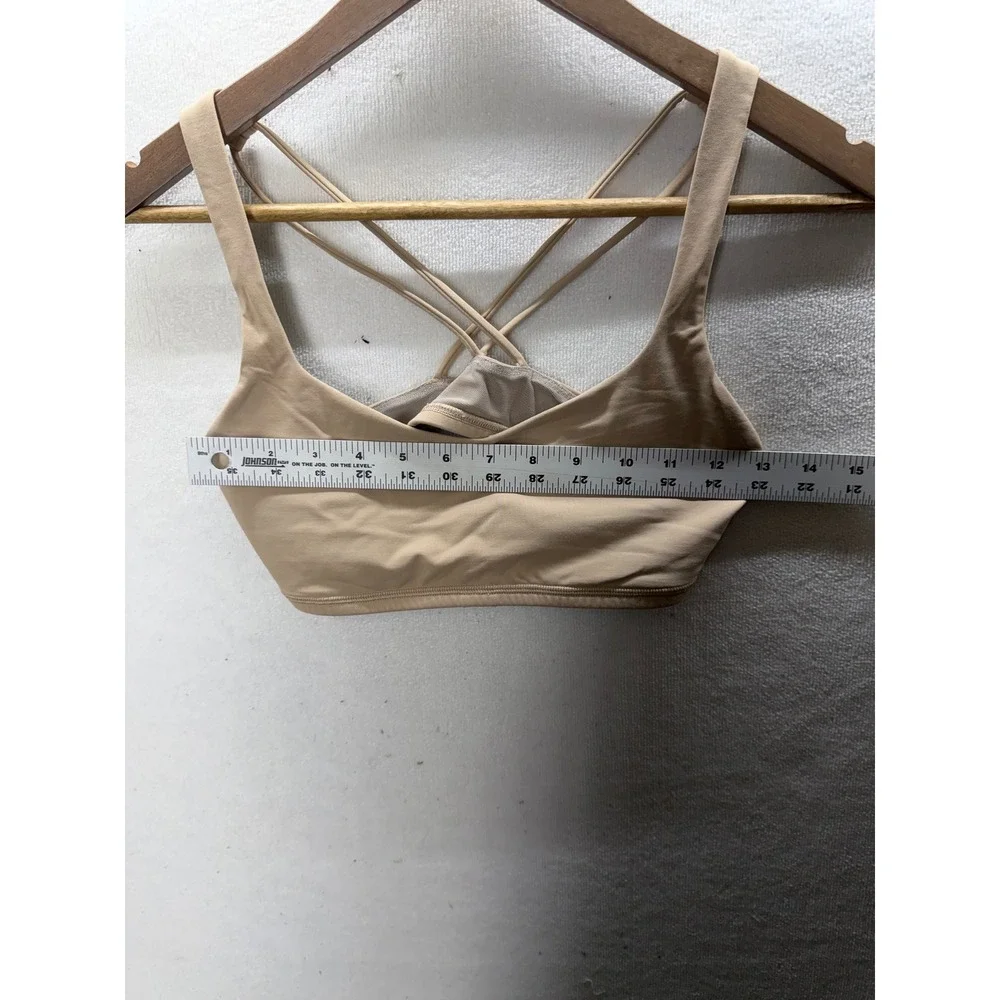 Lululemon Free To Be Bra Wild Women 6 Tan Strappy Yoga Sports Bra 3505